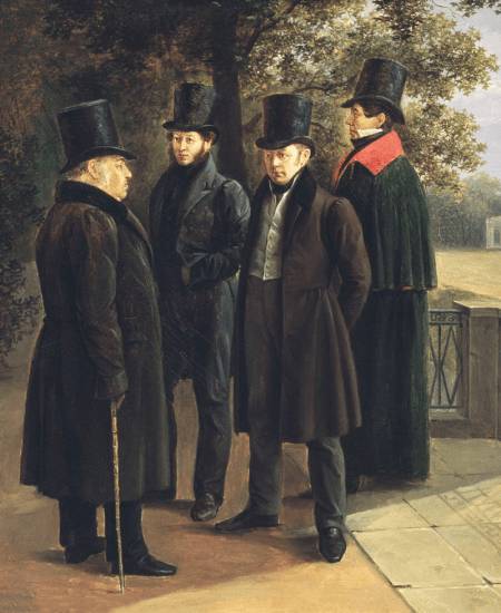 Kryilov-Pushkin-ZHukovskiy-i-Gnedich-v-Letnem-sadu-1832