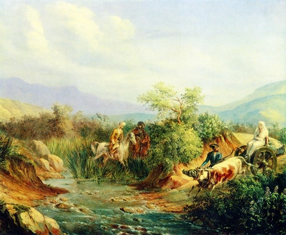 Napadenie.-Stsena-iz-kavkazskoy-zhizni.-maslo.-1837-Risunki-Lermontova